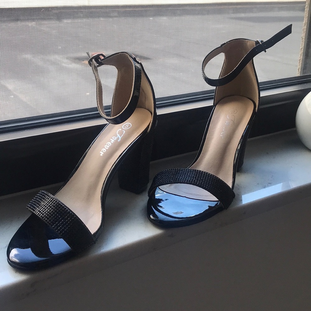 Black studded heels
